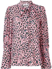 leopard print pussy bow blouse at Farfetch